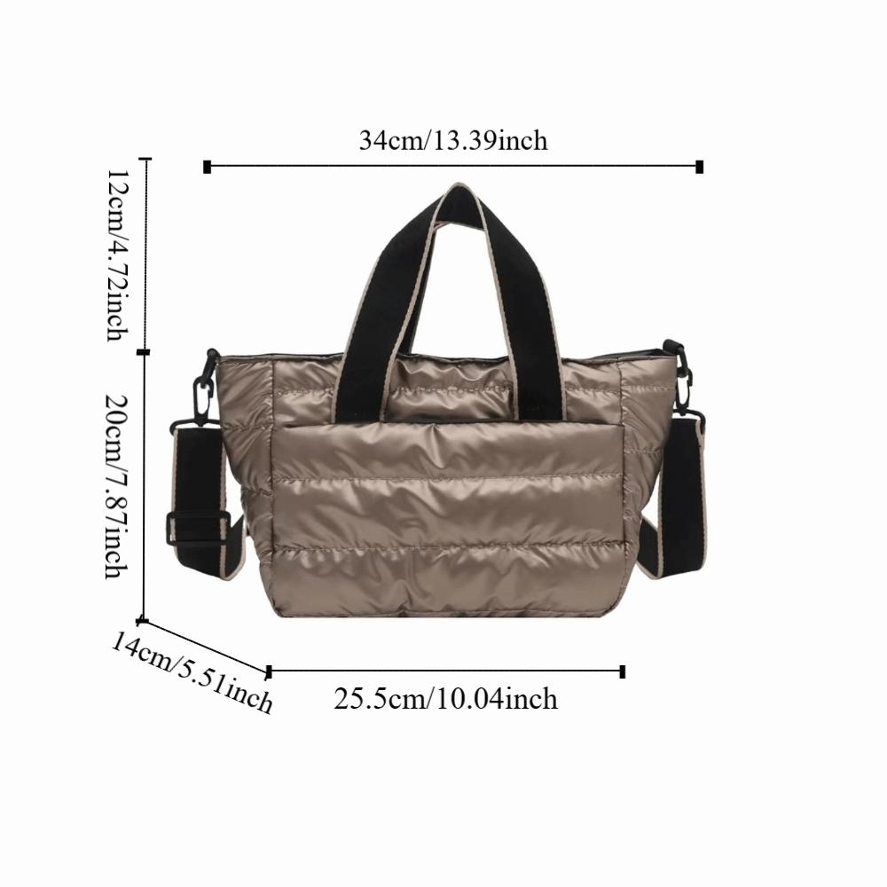 Large Capacity Lightweight Space Shoulder Bag Space Cotton Winter Quilted Crossbody Bag  Female Use