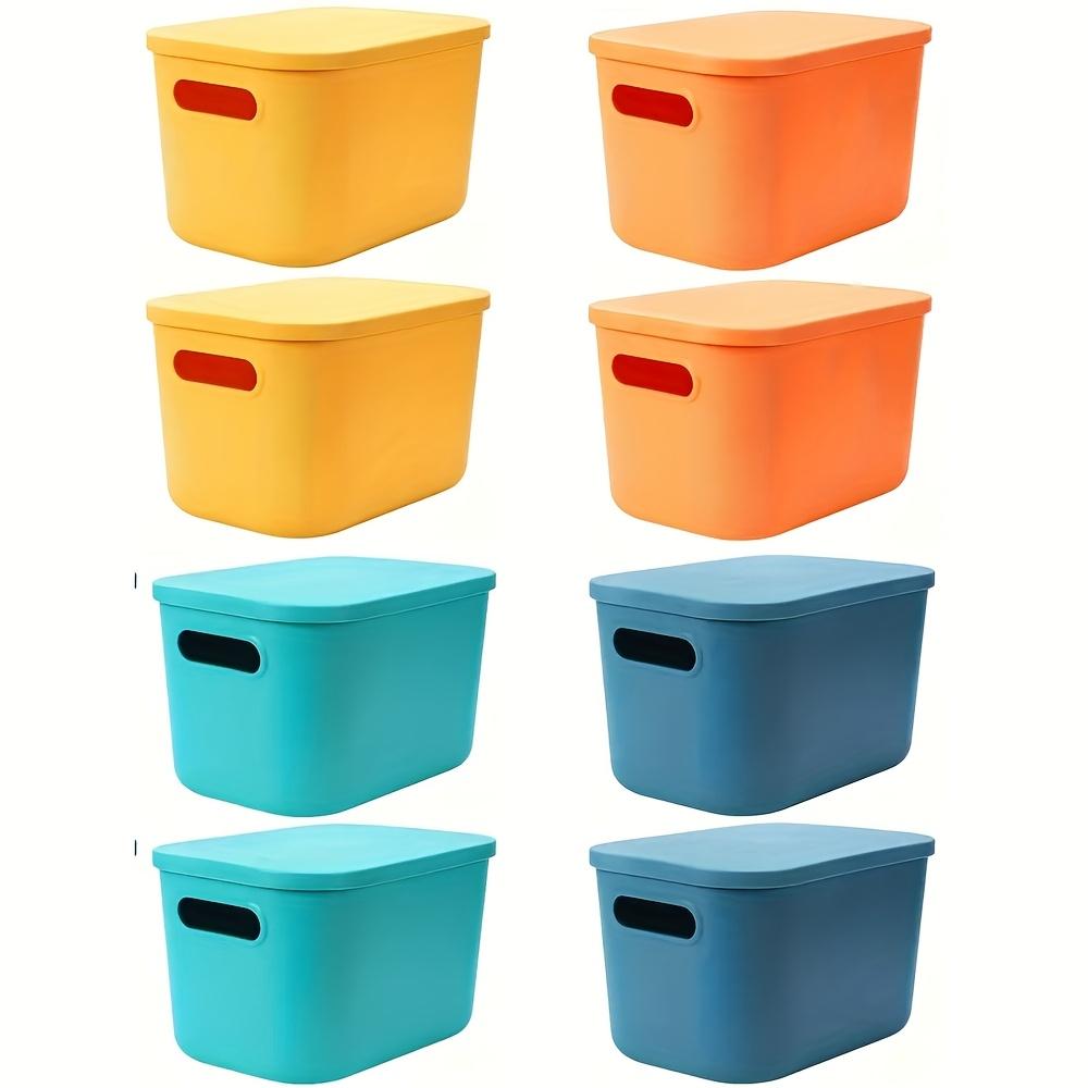 

8-Pack Modern Stackable Storage Bins with Lids - Polypropylene Organizer Containers with Handles