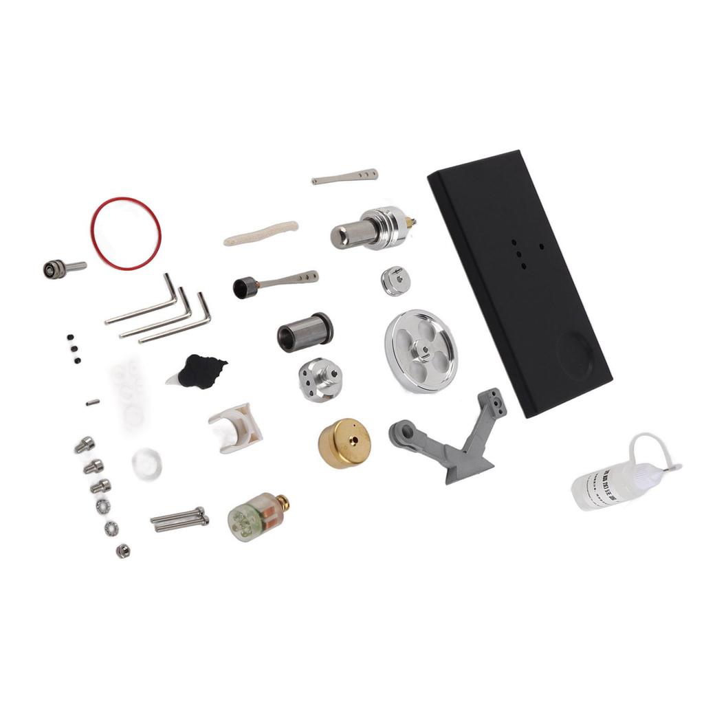 Stirling Engine Model Kit Metal Educational Physics Science Experiment Toy with LED Lights for Kids Birthday Gift