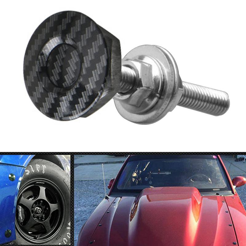 1 Stück Kohlefaser-Muster Druckknopf Stoßstange Haube Motorhaube Schnellverschluss-Verriegelungs-Kit