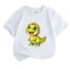 Cute Cartoon Dinosaur Print Kids T Shirt 100% Cotton Round Neck Short Sleeve Unisex Boys Girls Casual Comfortable Summer Tops for Daily Wear