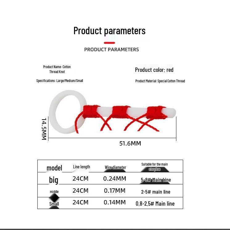 Węzeł do żyłki bawełnianej na ryby z brzegu - Koralik pozycjonujący spławik ślizgowy i stoper do wędkarstwa morskiego, Kompatybilny z przelotkami.