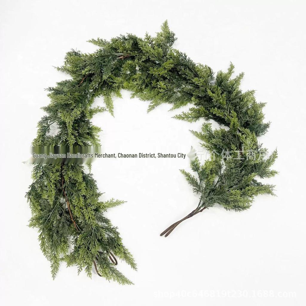 Christmas Cedar Cypress Rattan Vine Stair & Fireplace Decoration