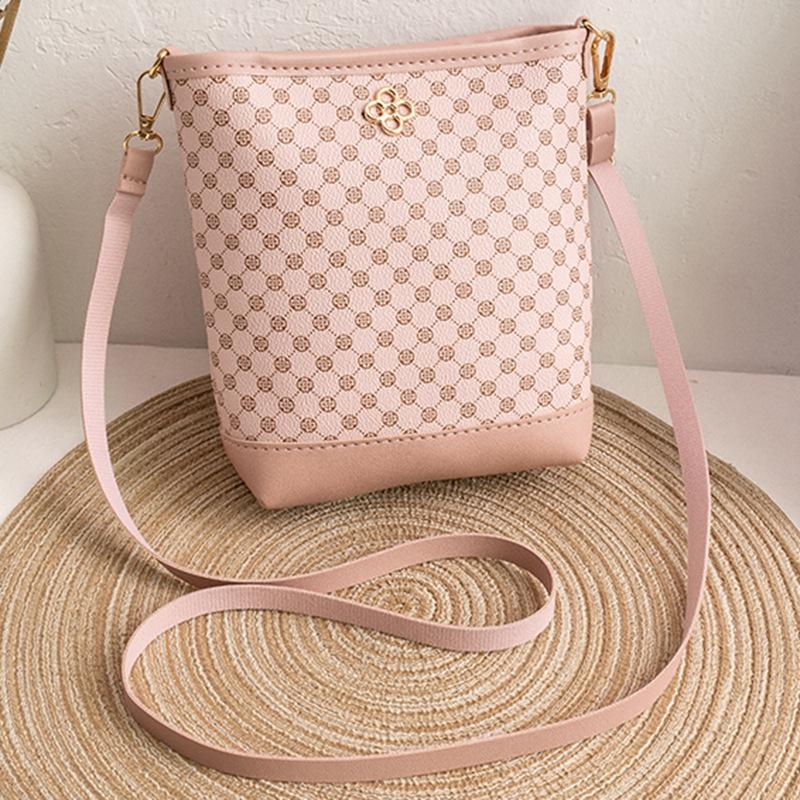 Retro Printing Fashion Bucket Bag Single Shoulder Crossbody Women's Bag Niche Design Large Capacity