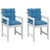 Low Back Chair Cushions Set of 2 Melange Blue 100 X 50 X 7 Cm Fabric