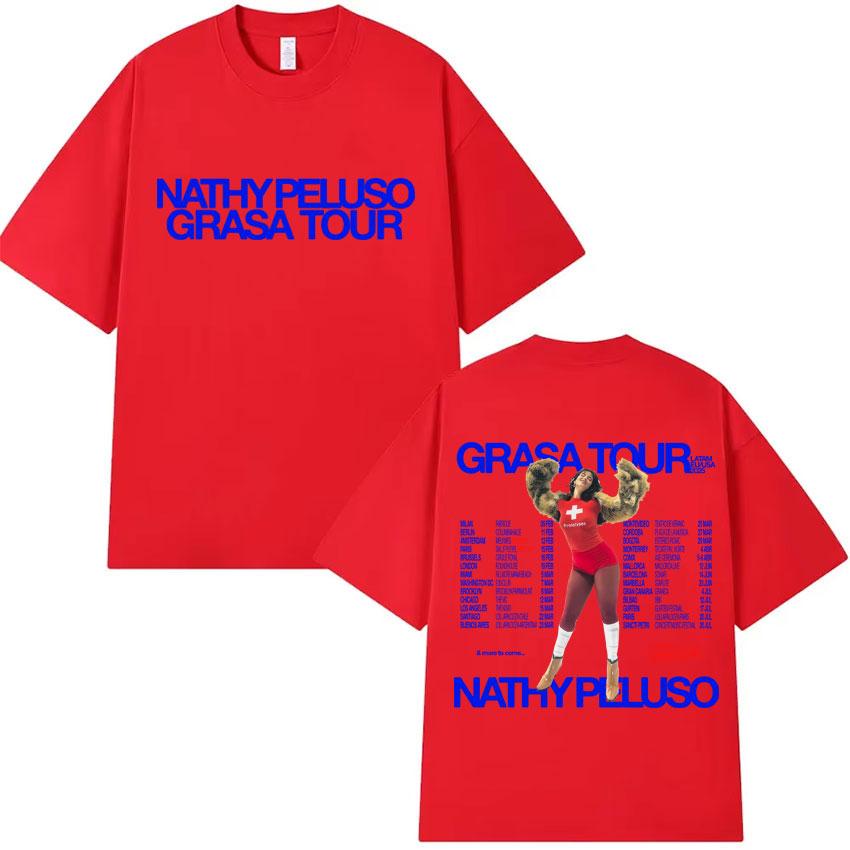 Nathy Peluso Grasa 2025 Tour Trendy Album Graphic T Shirt High Quality Tshirt Hipster Mens Women Cotton Summer Tshirt Fans Gift