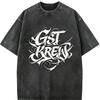 White Graffiti Abstract Graphic T-Shirt Black Washed Streetwear Cotton Tee