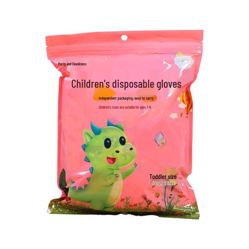 Children's Disposable Food-Grade PE Gloves for Crafts & Painting