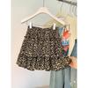 Leopard Print High-Waist Ruffled Skirt - Summer 2024 Women's Pleated Short Skirt with Elastic Waist