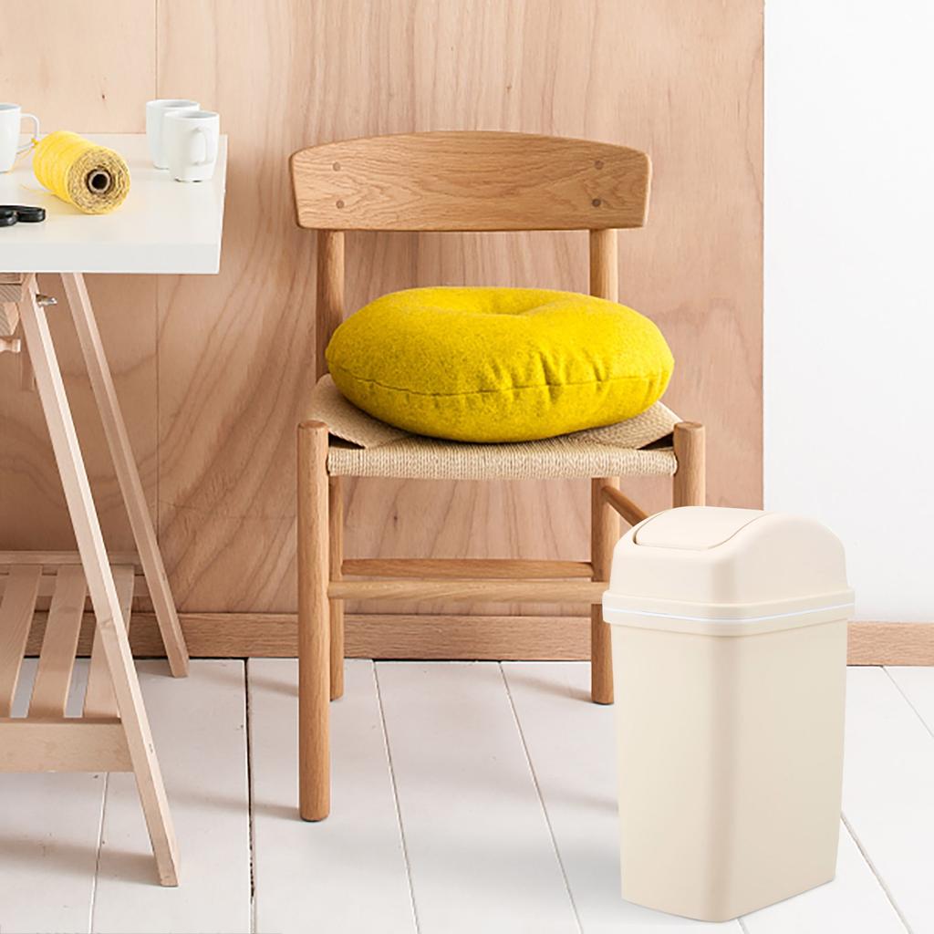 Trash Can Household Large Capacity Creative Swing Lid Trash Can European Style Bathroom Trash Can Sealing Strip