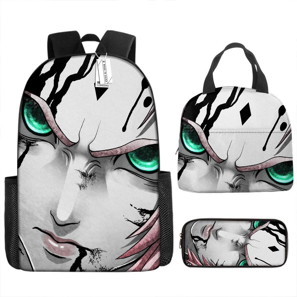Naruto Schoolbag Elementary School Boys Large Capacity Schoolbag Lunch Bag Pencil Case Three-piece Set