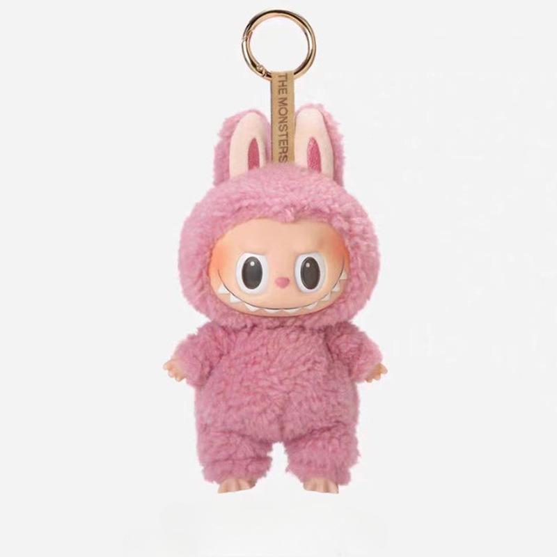 2025 New Cute Cartoon Key Rings PP Cotton Filling Macaroon Figure Plush Toy Soft Vinyl Head Plush Doll Pendant for School Bags Handbags Travel bags