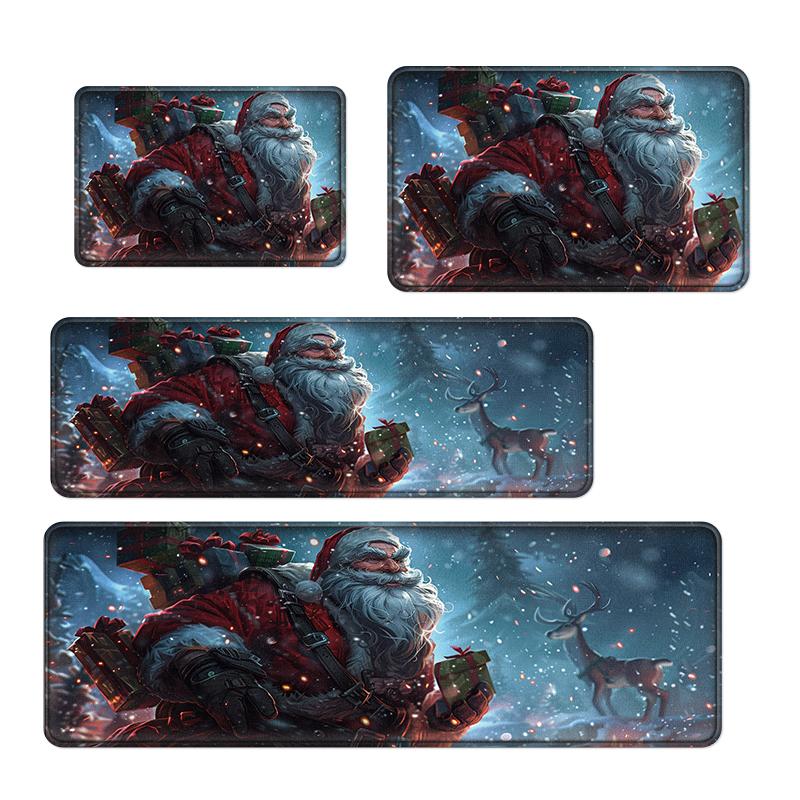 

Santa Claus And Gift Non Slip Floor Mat Party Decoration Mat Bathroom Absorbent Pad Suitable For Home Furnishing decoration 40x60cm синий
