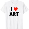 I Love Art - Heart Cute Painting Sculpture Painting Museum T-Shirt