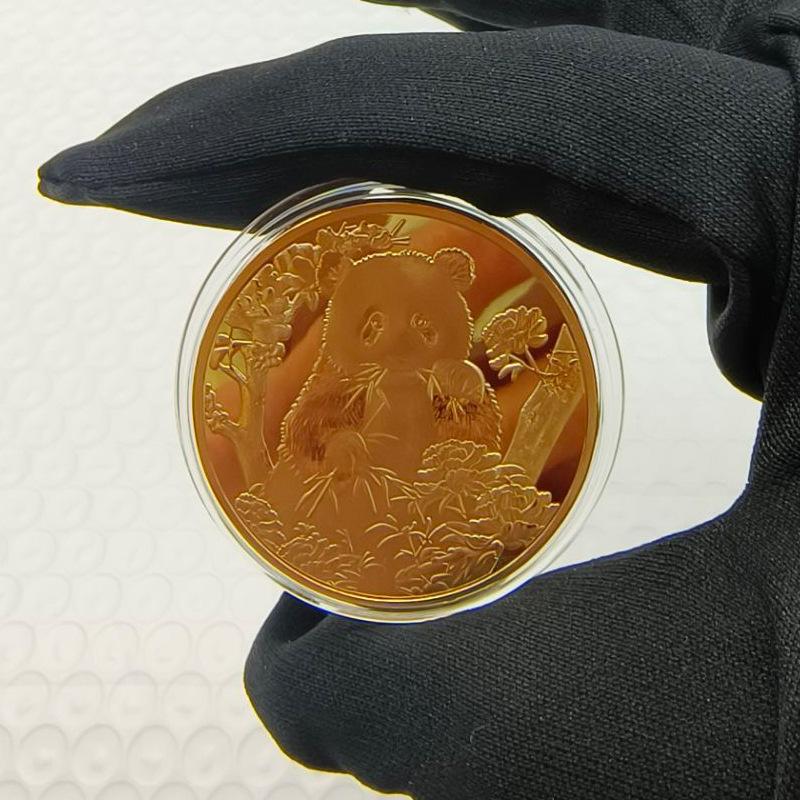 Panda Coins, Gold-plated and Silver Plated, Commemorative Medals, Metal Crafts, Panda Commemorative Medals, Small Gifts