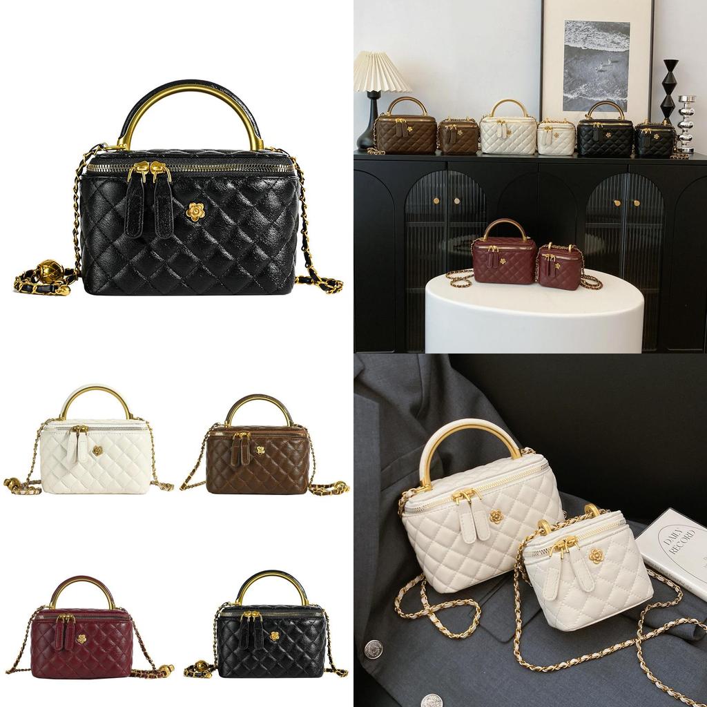 Pu Small Box Bag For Women With Quilted Pattern And Chain Strap For Daily Use