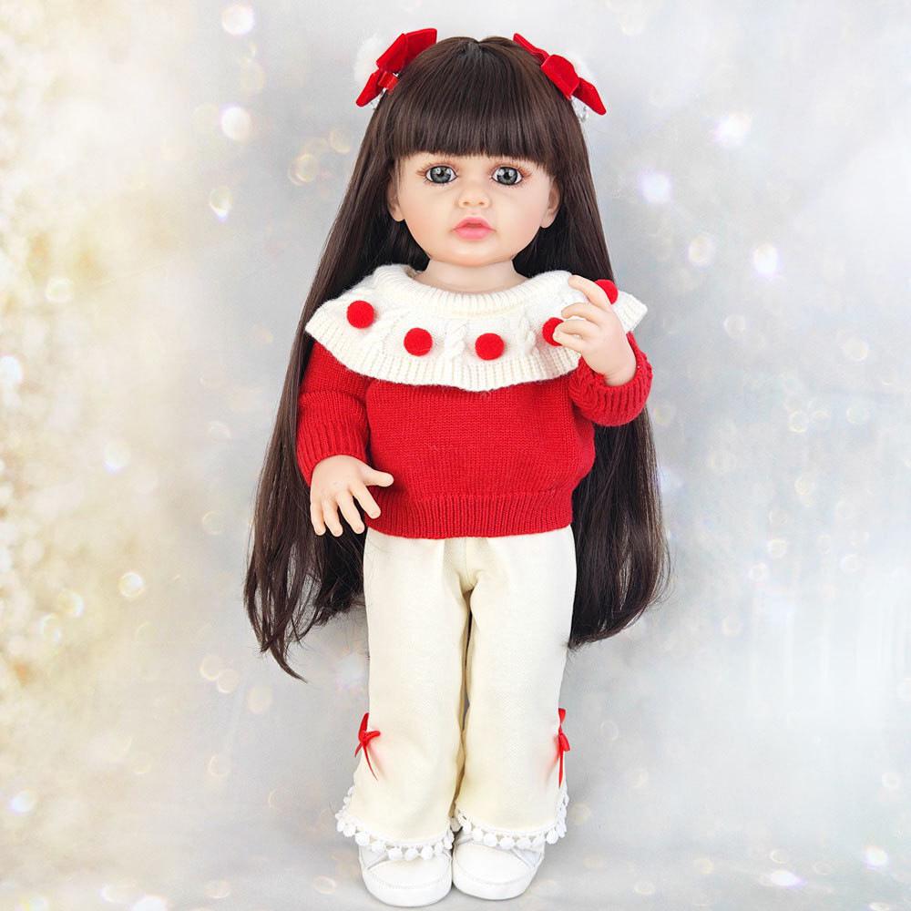 55cm Full Vinyl Baby Doll - Children's Day Gift, Reborn Companion & Bath Toy.