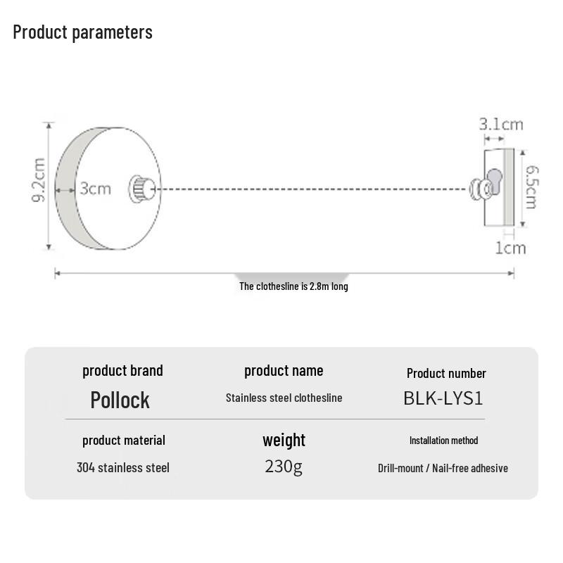 Pollock Round Retractable Clothesline