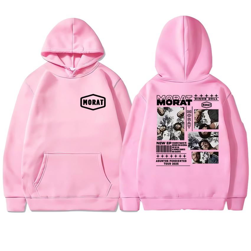 New in Morat Band world Tour 2025 Graphics printed Hoodies Unisex vintage hip hop streetwear Men women Fleece Casual pullovers
