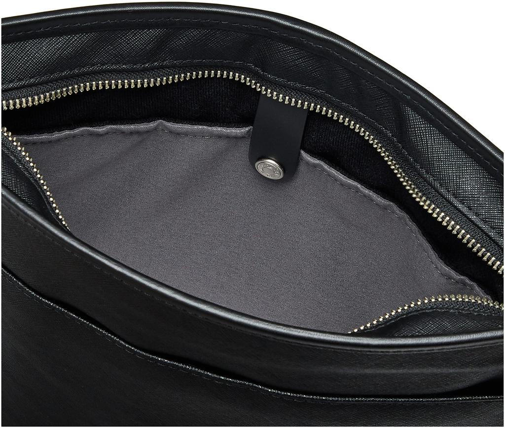 [ultima] Silvio Men's Sacoche Bag, Cotton Canvas and Cowhide Leather, Water-Repellent, No. 59643