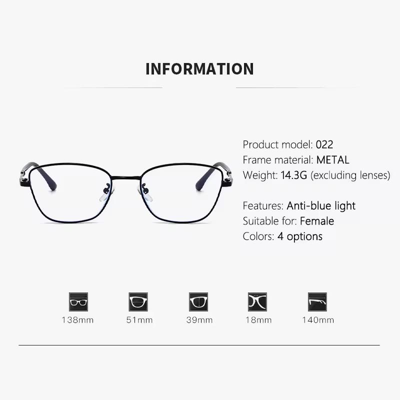 Anti-blue Light Glasses Exquisite Cat Eye Metal Eyewear Women Men Luxury Eyeglas Blue Light Blocking Man Lady Computer Eyeglas