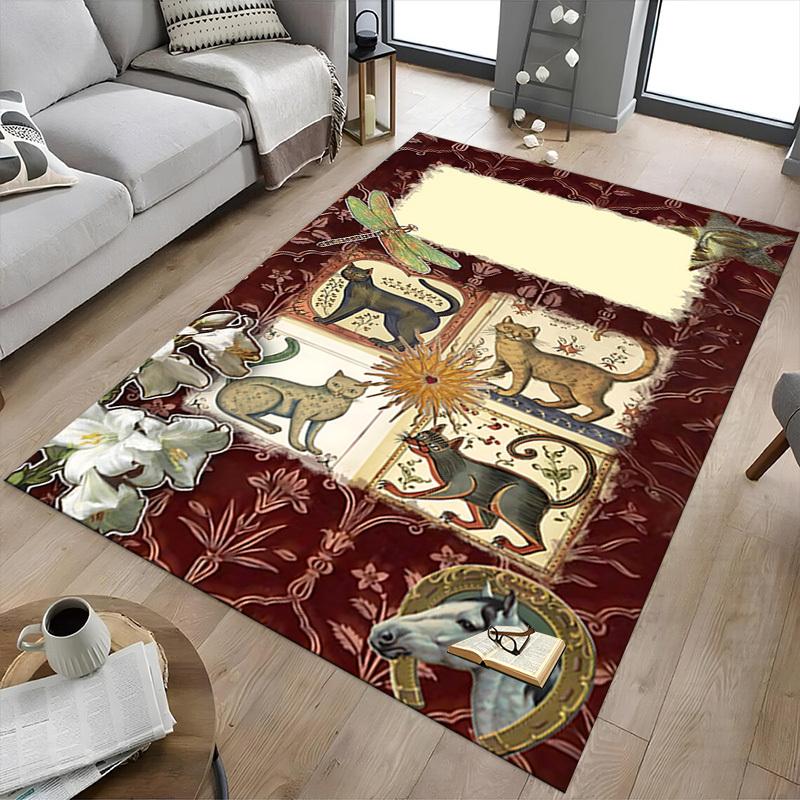 1PC cat flowers Carpet Office Rug Mat Home Decor Area Carpet Festival Gift Office desk chair carpet Longlasting Material