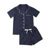 Pajamas Set for Women Button Down Short Sleeve Shirts Drawstring Shorts Two Piece Sleepwear