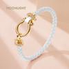 MOONLIGHT Women's Classic Horseshoe Shape Bracelet Genuine Braided Leather Bracelet Female Jewelry Present 11 Colors