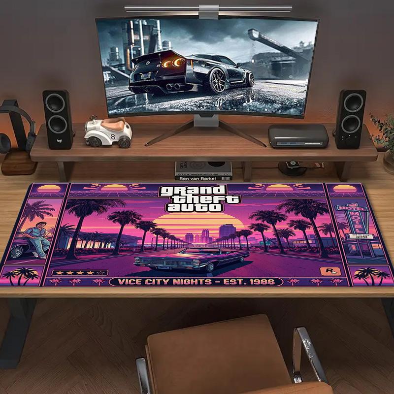 GTA Color Mouse Pad Large Gaming Table Cushion Non-slip Laptop Tablet Big Mousepad XXL Mat Mini PC Playmat With Lock Edge