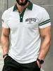 [Print Design - Not Textured] Men'S Outdoor Short Sleeve Polo Shirt, Multi-Size Available, Men'S Collared Polo, Small English Print on Chest, Men'S