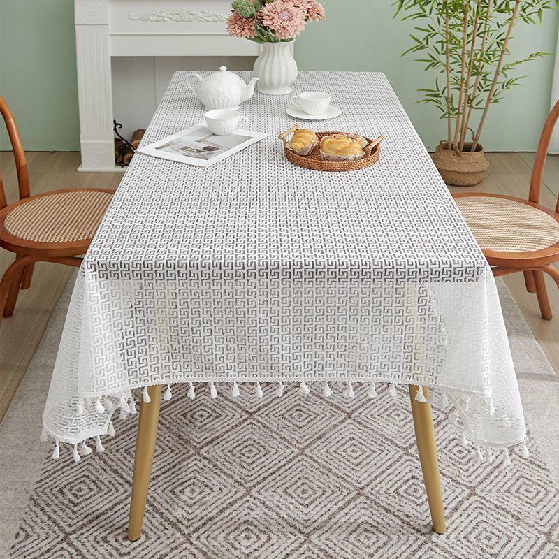 Retro Style Tablecloth High-end Table Mat Rectangular Dining Table Cloth Knitted Atmosphere Decoration Anti Slip