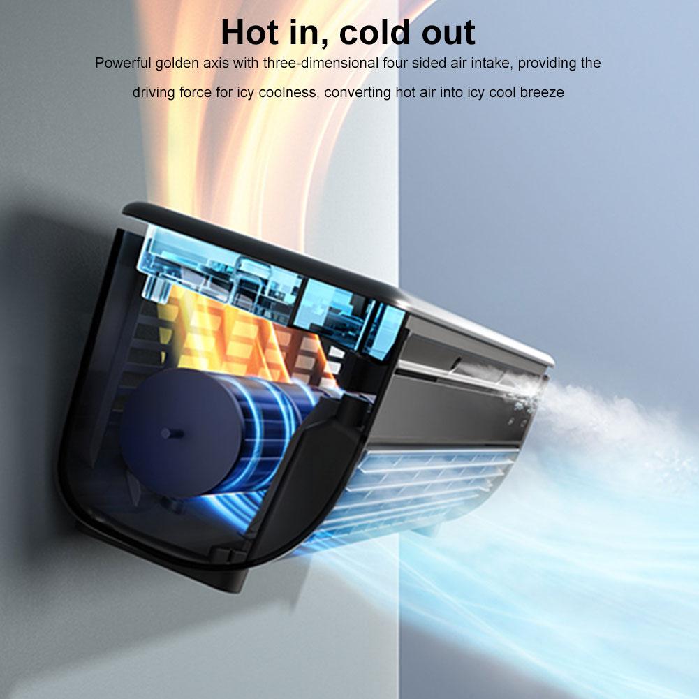 Wall-Mounted Air Cooling Fan 3 Speeds Table Fan 6000mAh Rechargeable Electric Fan for Home Kitchen Office Air Conditioning Fan