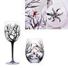 Handmade Painted Glass Wine Glasses Four Seasons Tree Goblet Gift for Friend