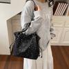 Star Print Drawstring Bucket Bag Women Casual Soft Shoulder Bag Lightweight Simple Tote Bag Large Capacity Daily Commut Hobo Bag
