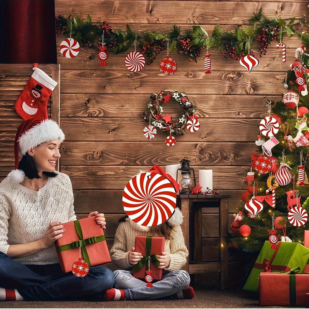 Crescent Moon Ornament, Santa Claus Decoration, Christmas Tree Hanging, Green Crescent Decor, Festive Ornament, Holiday Hanging Accent