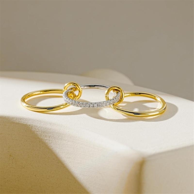Modern Stackable Rings Set Trendy Everyday Jewelry Accessory for Women In Gold Silver Color Titaniums Steel Designs