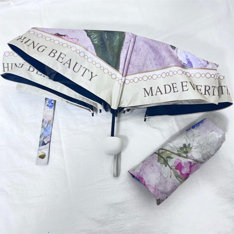 OIMG Retro Oil Painting Folding Sun Umbrella