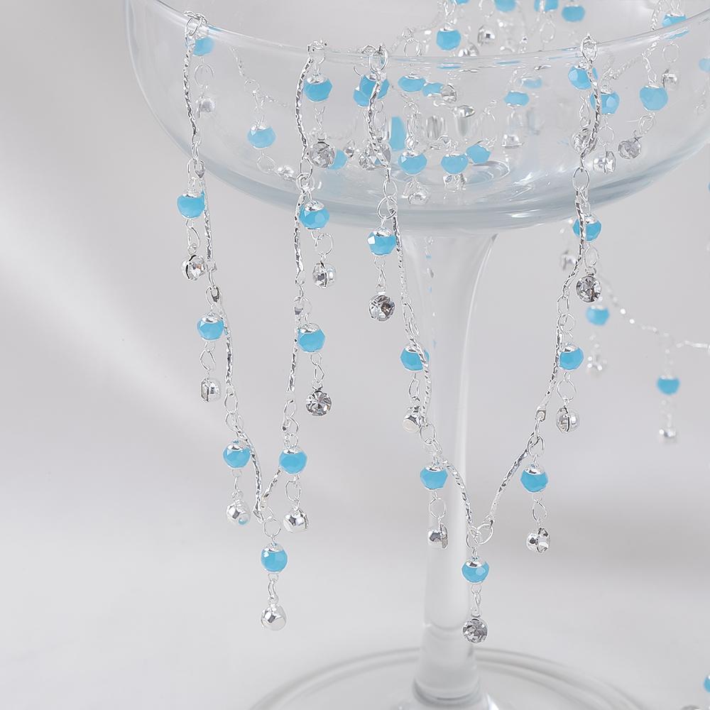 1Meter 0.5Meter Green Glass Lantern Beads Crystal Charm Copper Chain DIY Necklace Bracelet Beaded Chain Jewelry Making Materials