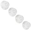 4Pcs Tone Control Knob Transparent Bell Volume Musical Instrument Accessories forGuitar BassWhite with Gold Letter