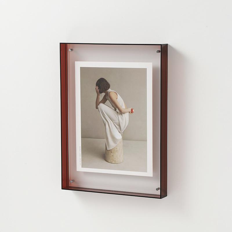 

Transparent Acrylic Photo Frame DIY Poster Painting Hall Bedroom Wall Decoration Ins Style Table Picture Frame 11x14cm темно-коричневого