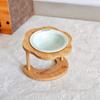 Cute Cat Bowl Wooden Pet Drinking Feeder Pet Supplies Pet High Foot Bowl  Water Container