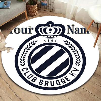 Tapis rond personnalisé au nom de Club Brugge KV, Tapis pour salon, chambre à coucher, canapé, salle de jeux, Tapis de sol antidérapant