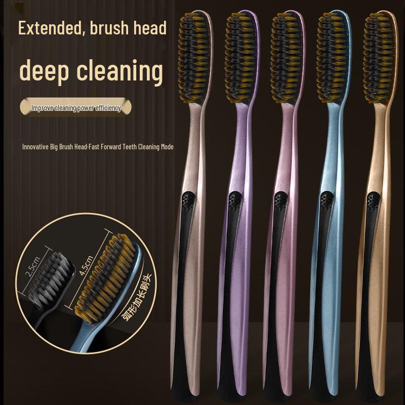 Clear Yang Adult Toothbrush - Soft Bristles, Gilded Series, Extra Large, Men's Family Pack
