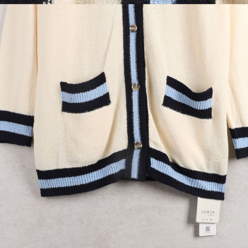 Fall Sunshine House New Arrival Domestic Store Women's Wear K-style V Neck Mid Length Long Length Knitwear Cardigan Sweater Outwear