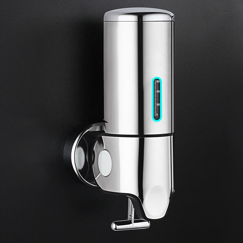 Wall-Mounted Stainless Steel Manual Soap Dispenser for Bathroom