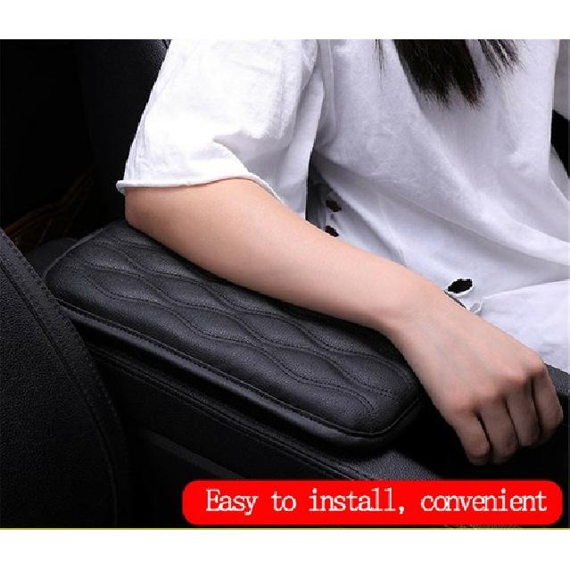 Leather Car Center Console Armrest Box Cushion Mat Pad Cover Black Accessory 1Pc