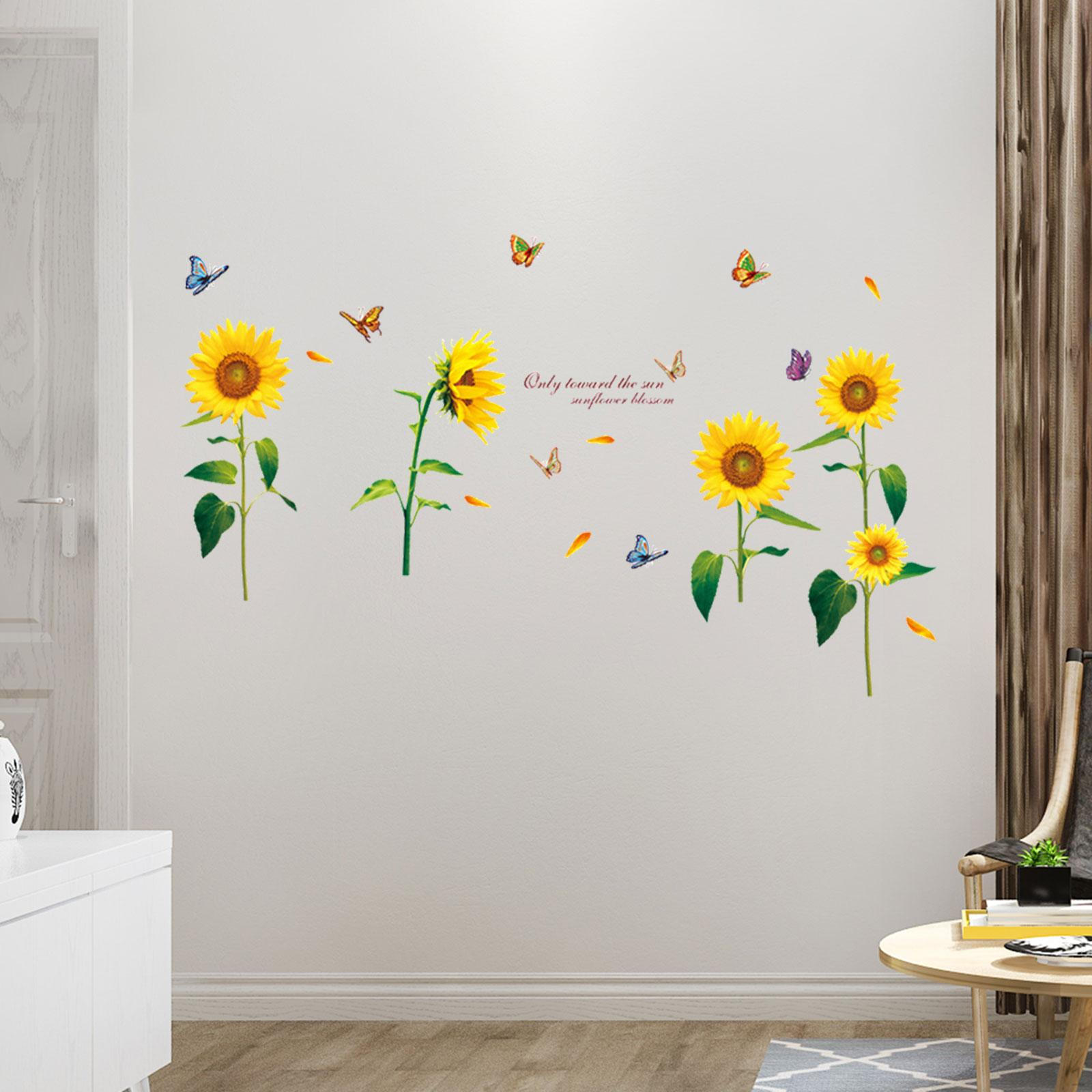 

Красивая настенная наклейка декоративные обои домашний декор водонепроницаемые самодельные украшения ПВХ наклейки Sunflowers