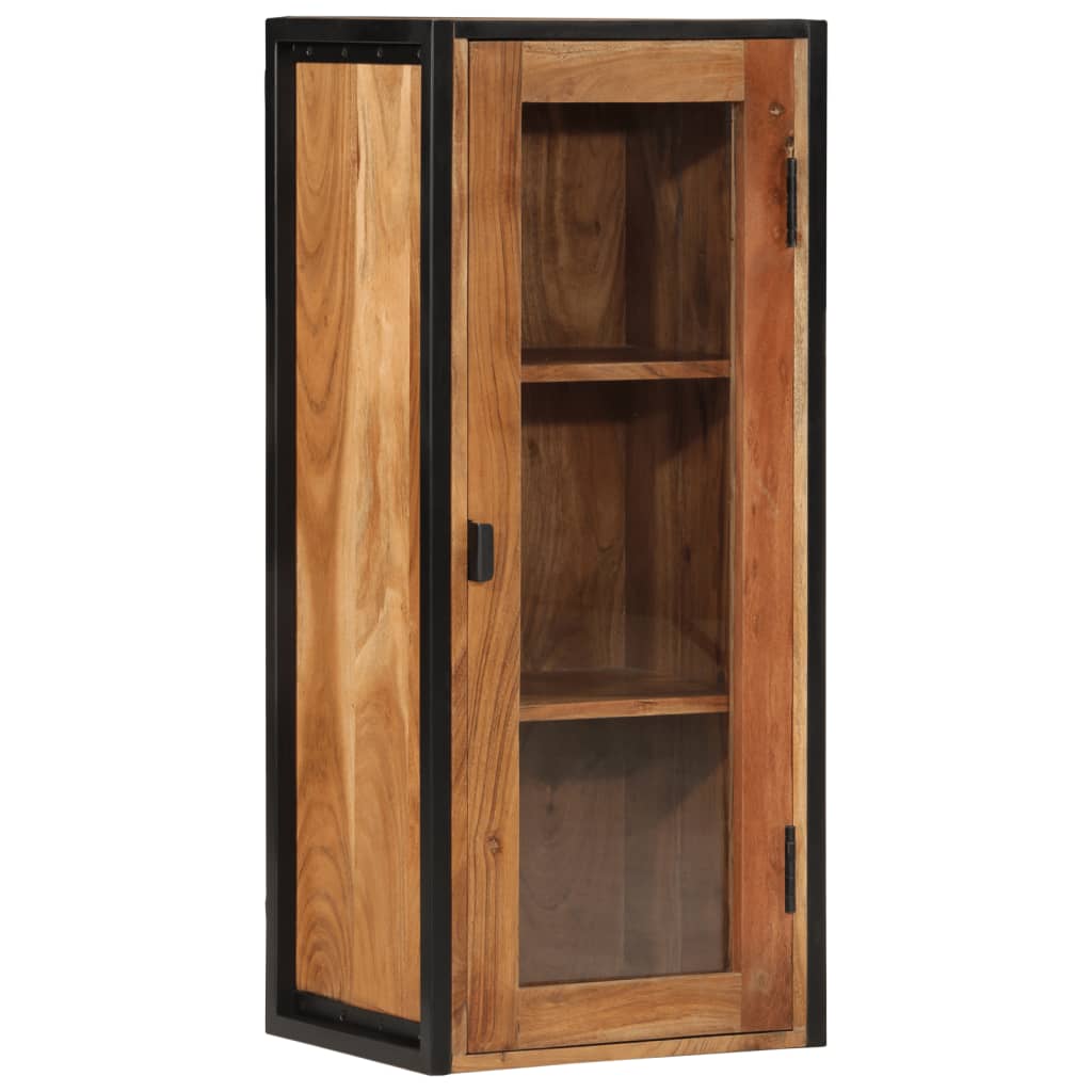 Bathroom Wall Cabinet 40 X 30 X 90 Cm Solid Acacia Wood and Iron