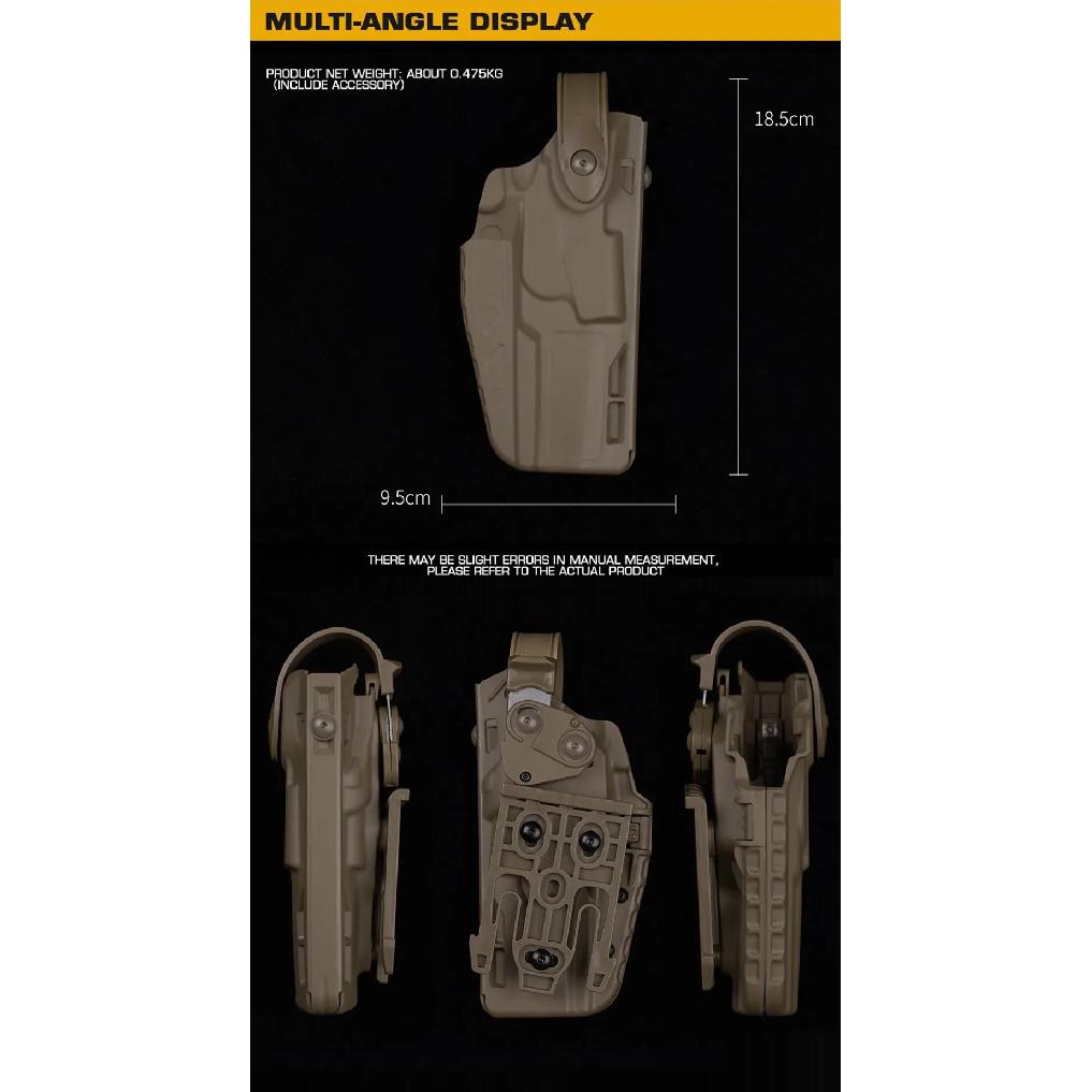 Tactical Holster for SIG P320 M17/M18, MK-17 Airsoft Pistol Case, Double Safety Lock, Equipped With Belt Drop Leg Platform & QLS System