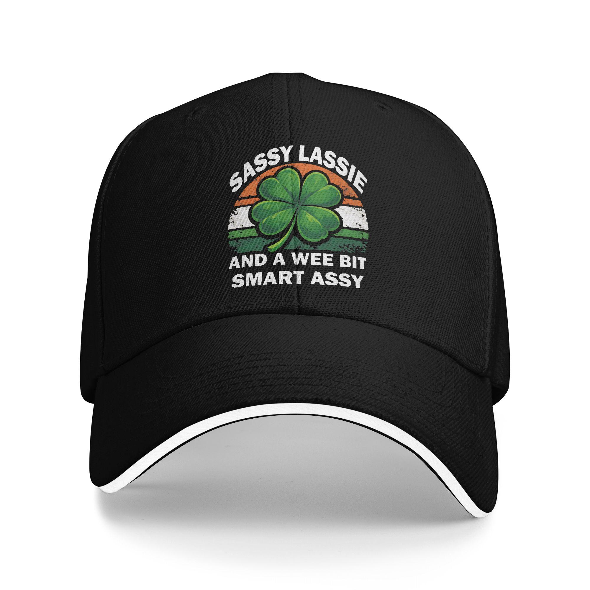 

St Patricks Day Sassy Lassie Baseball Cap Men Adult Custom DIY Hip Hop Hats Summer Y2k Cool Tennis Skate Breathable Snapback Cap One Size чёрный